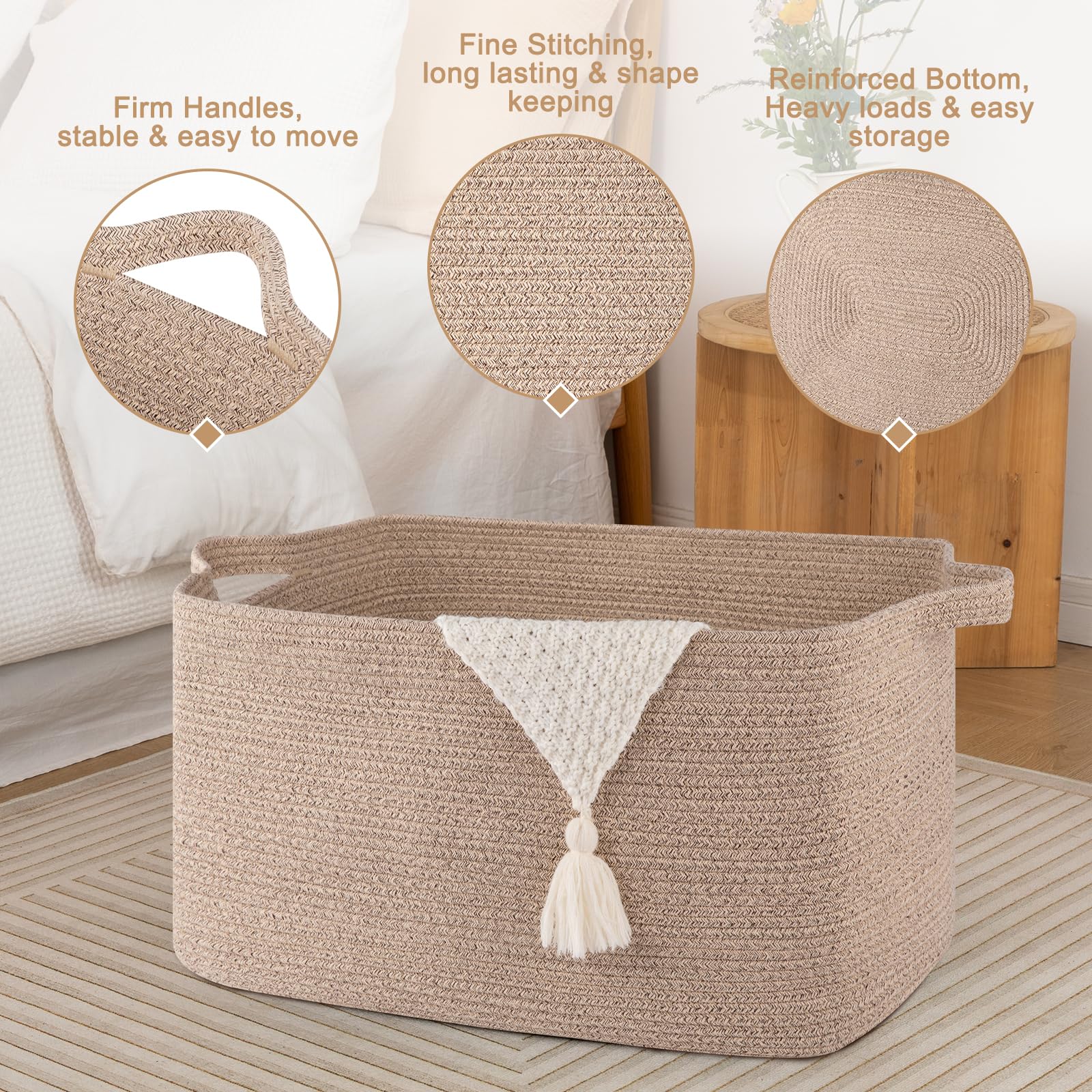 SIXDOVE toy storage basket in kids room helps keep toys organized.