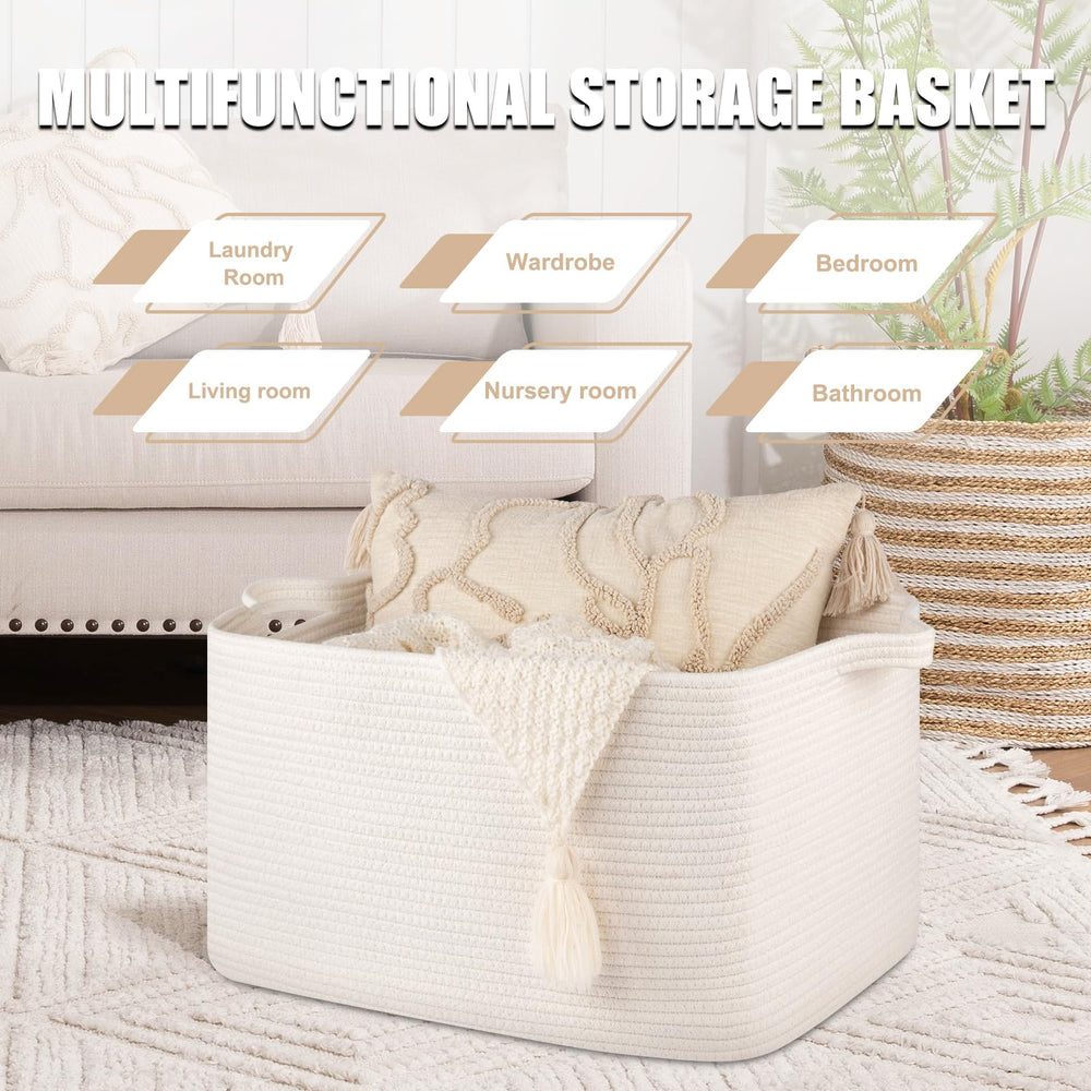 SIXDOVE white weave storage basket texture – elegant finish blends with any decor.