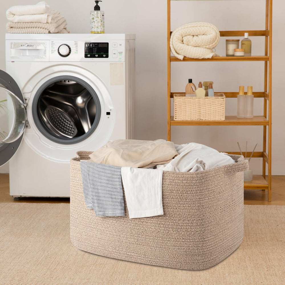 SIXDOVE wood-shelf compatible storage basket fits closet or shelf.