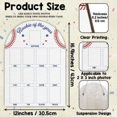 SIXEIGHT Baseball milestone board 16.9x12 layout ideal for wall display.