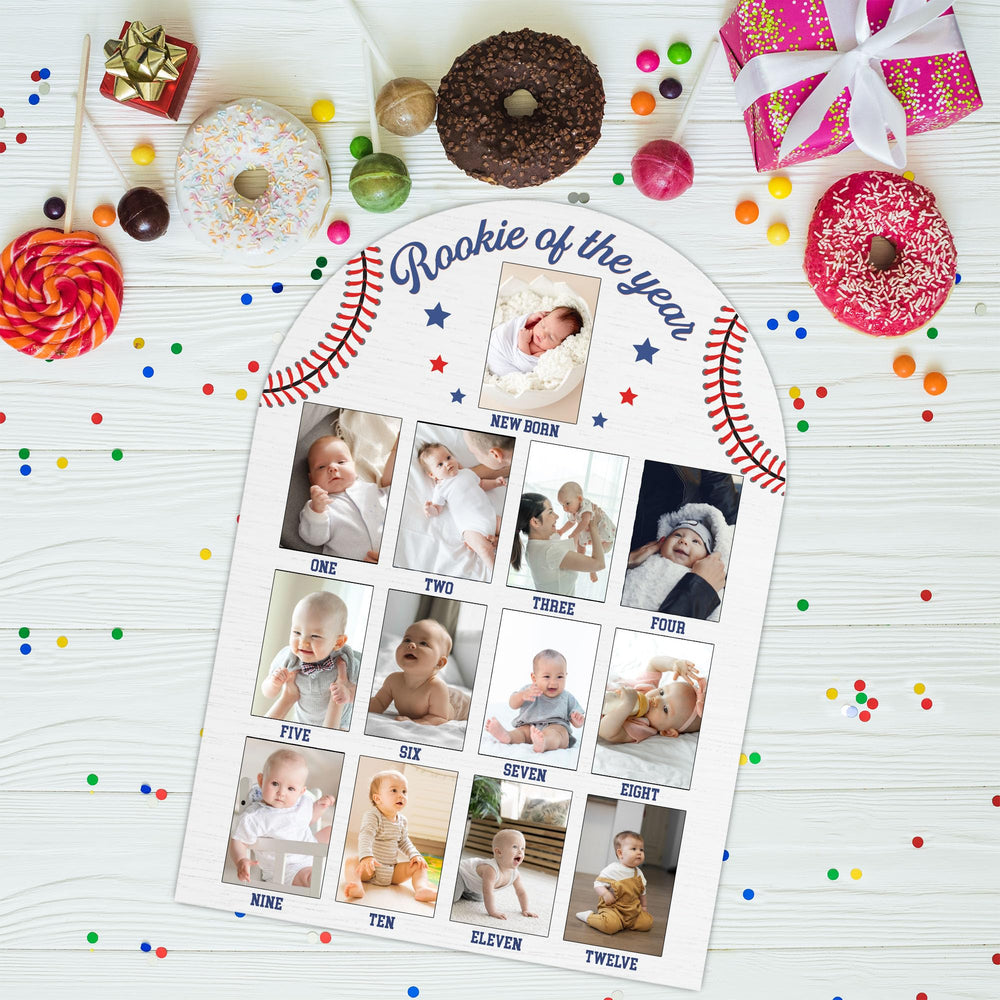 SIXEIGHT Neutral wood design complements nursery decor and baby showers.