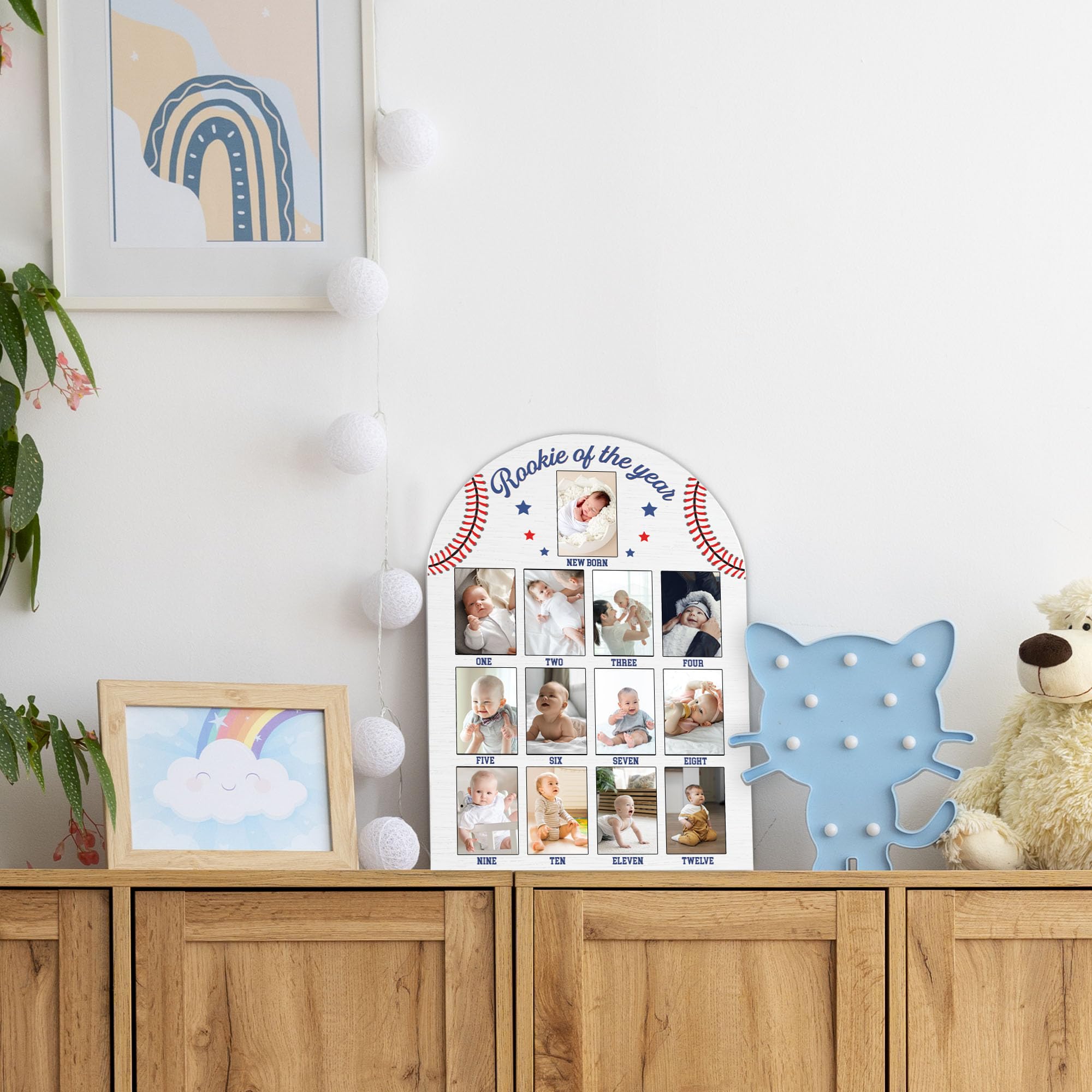 SIXEIGHT Rustic wood frame with rope for easy wall or tabletop display.