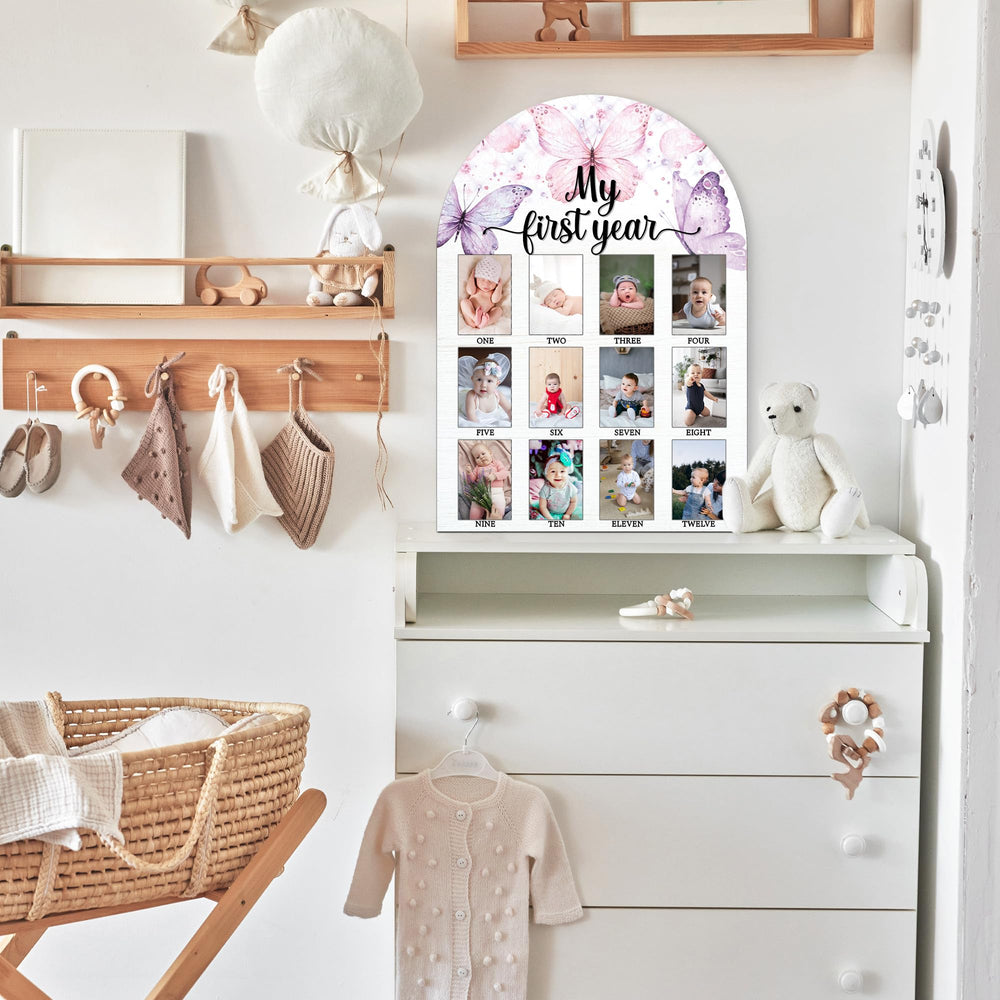 SIXEIGHT first year photo board gift-ready packaging suits baby showers