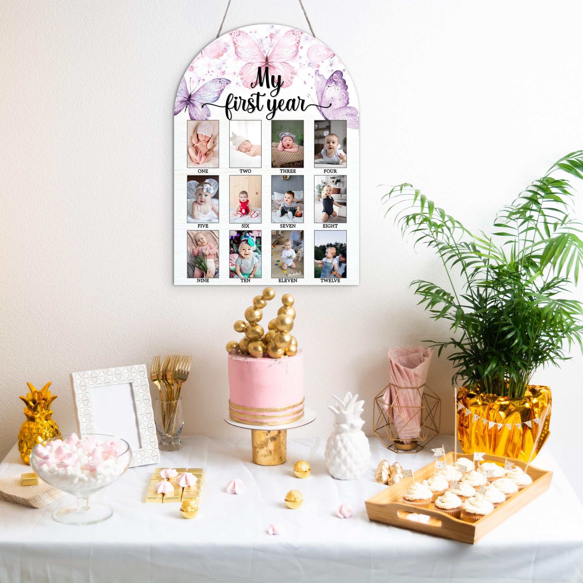 SIXEIGHT first year photo board nursery hanging option for easy display