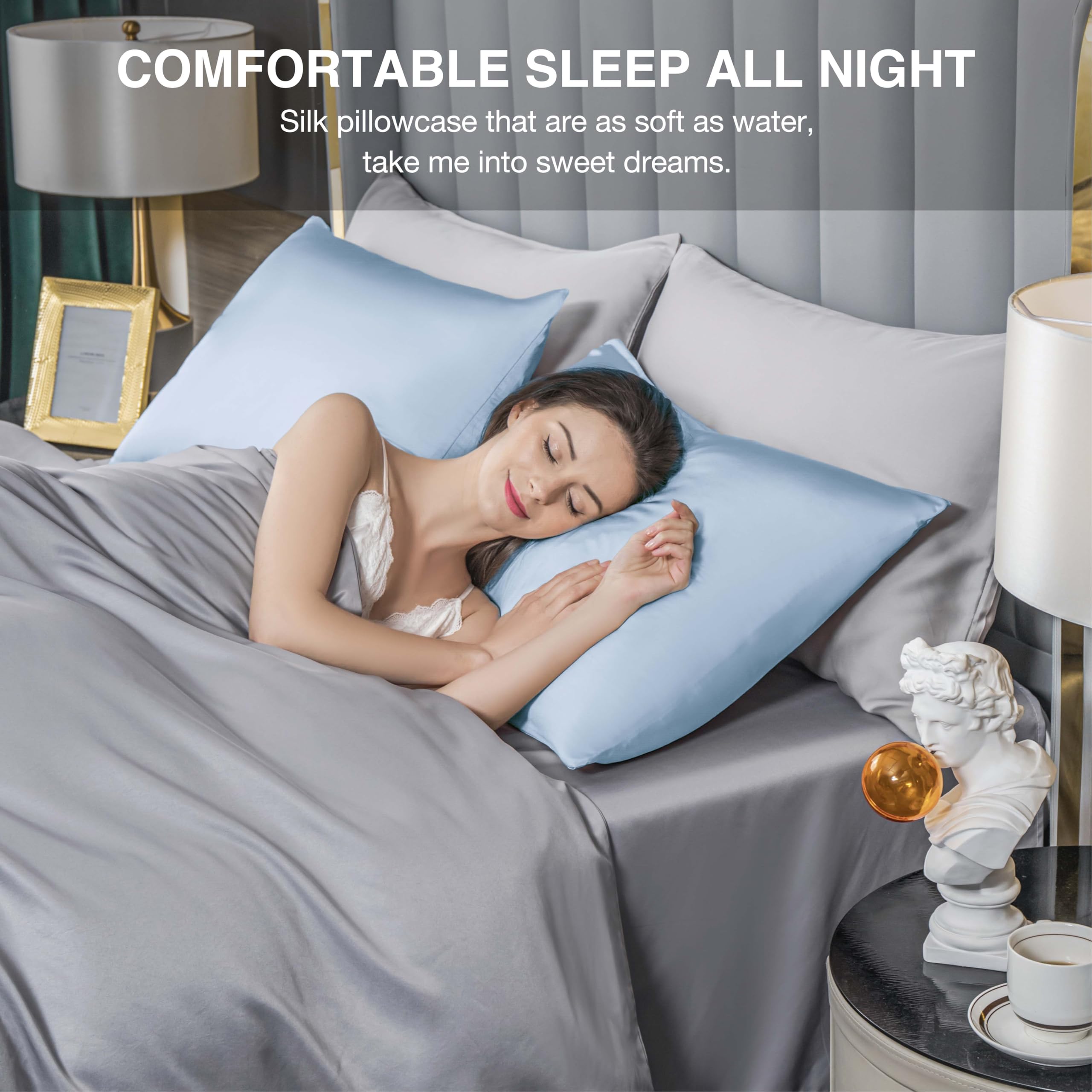 SIYUAN Mulberry silk pillowcase skin-friendly texture retaining moisture.