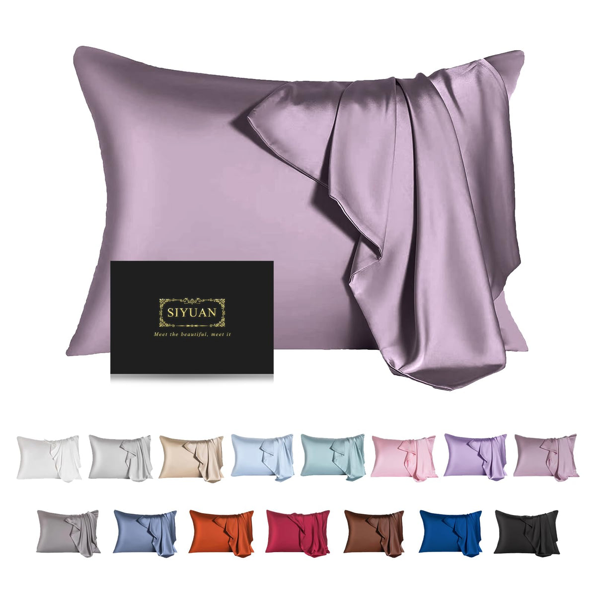 SIYUAN mulberry silk pillowcase with soft texture for silky skin and hair.