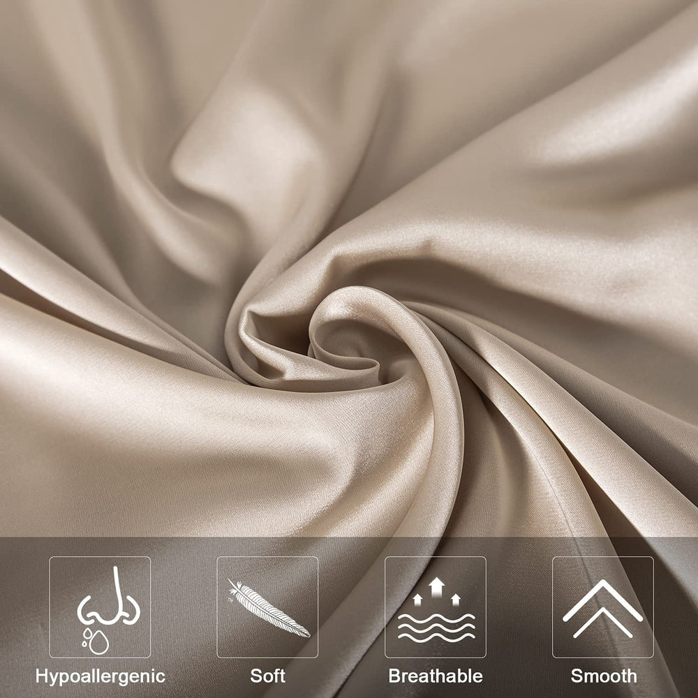 Dual-sided SIYUAN silk pillowcase in champagne for reversible comfort