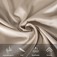 Dual-sided SIYUAN silk pillowcase in champagne for reversible comfort