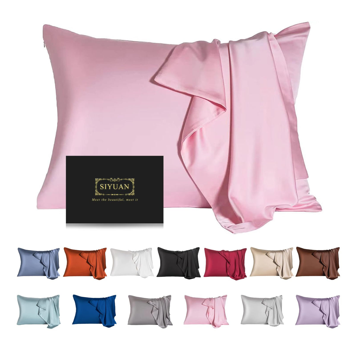 SIYUAN mulberry silk toddler pink pillowcase with hidden zipper for secure overnight fit.