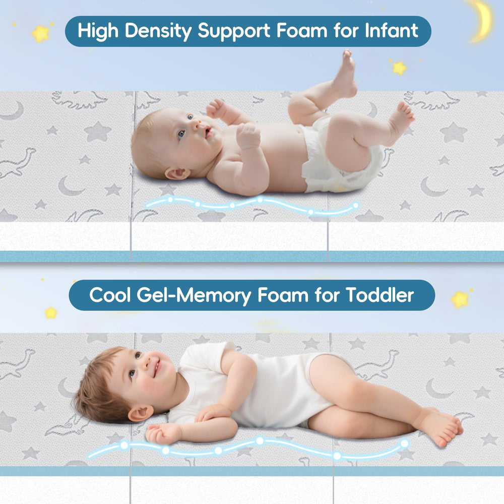 SJEUQOP detachable washable cover simplifies keeping the crib mattress clean.