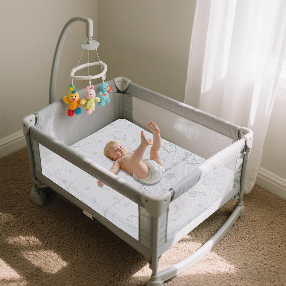 SJEUQOP 38x26 universal fit minimizes compatibility concerns with most portable cribs.
