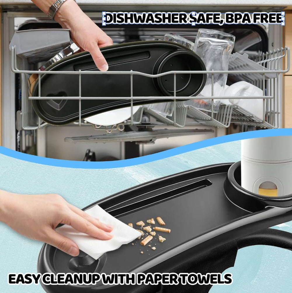 Sjxsimwoo snack tray 360-rotation lets you adjust angle for caregiver comfort