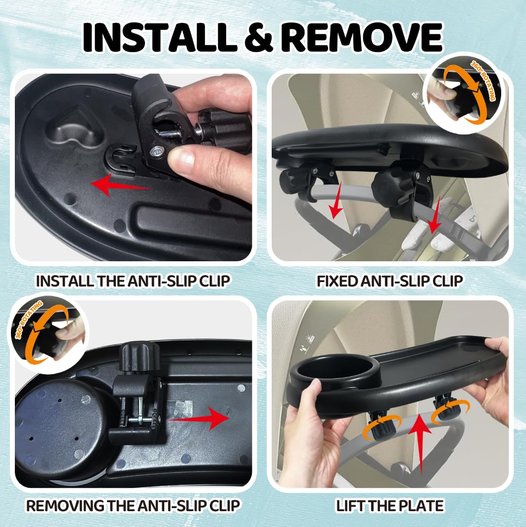 Sjxsimwoo snack tray easy-installation with no tools streamlines setup during outings