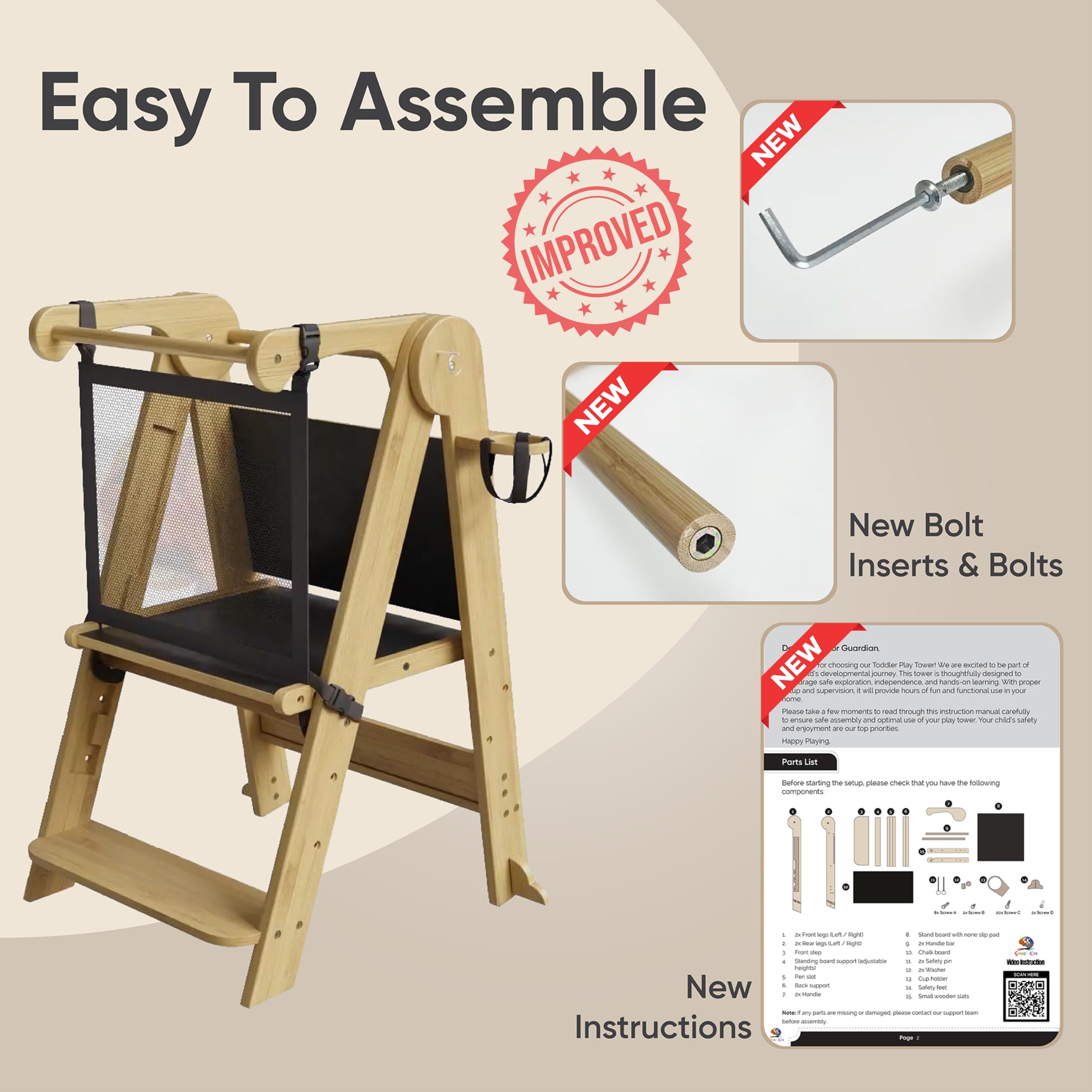SK SMART KIDS easy-clean bamboo surface for quick maintenance