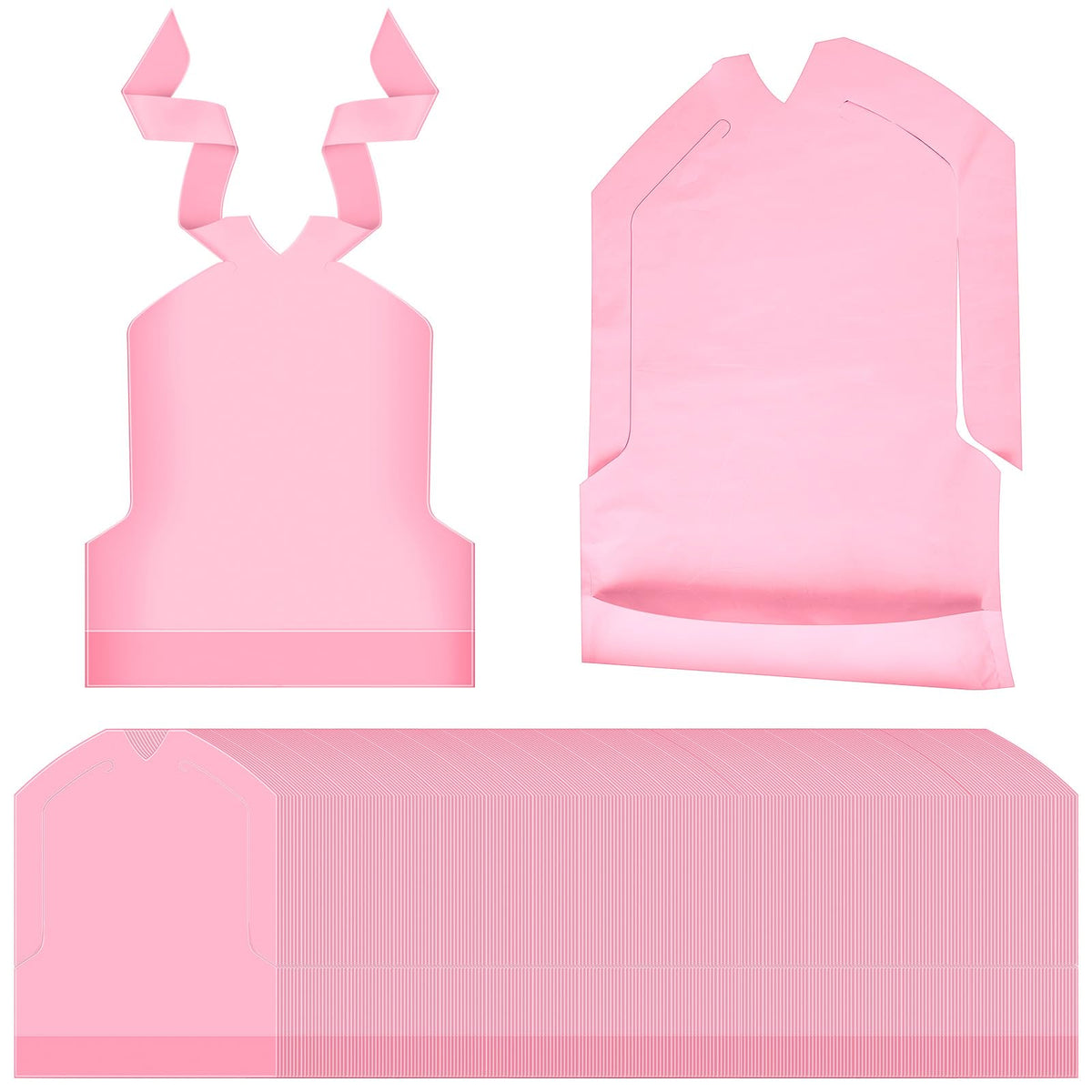Skicuff watery red bib front view shows full-coverage protection during meals.