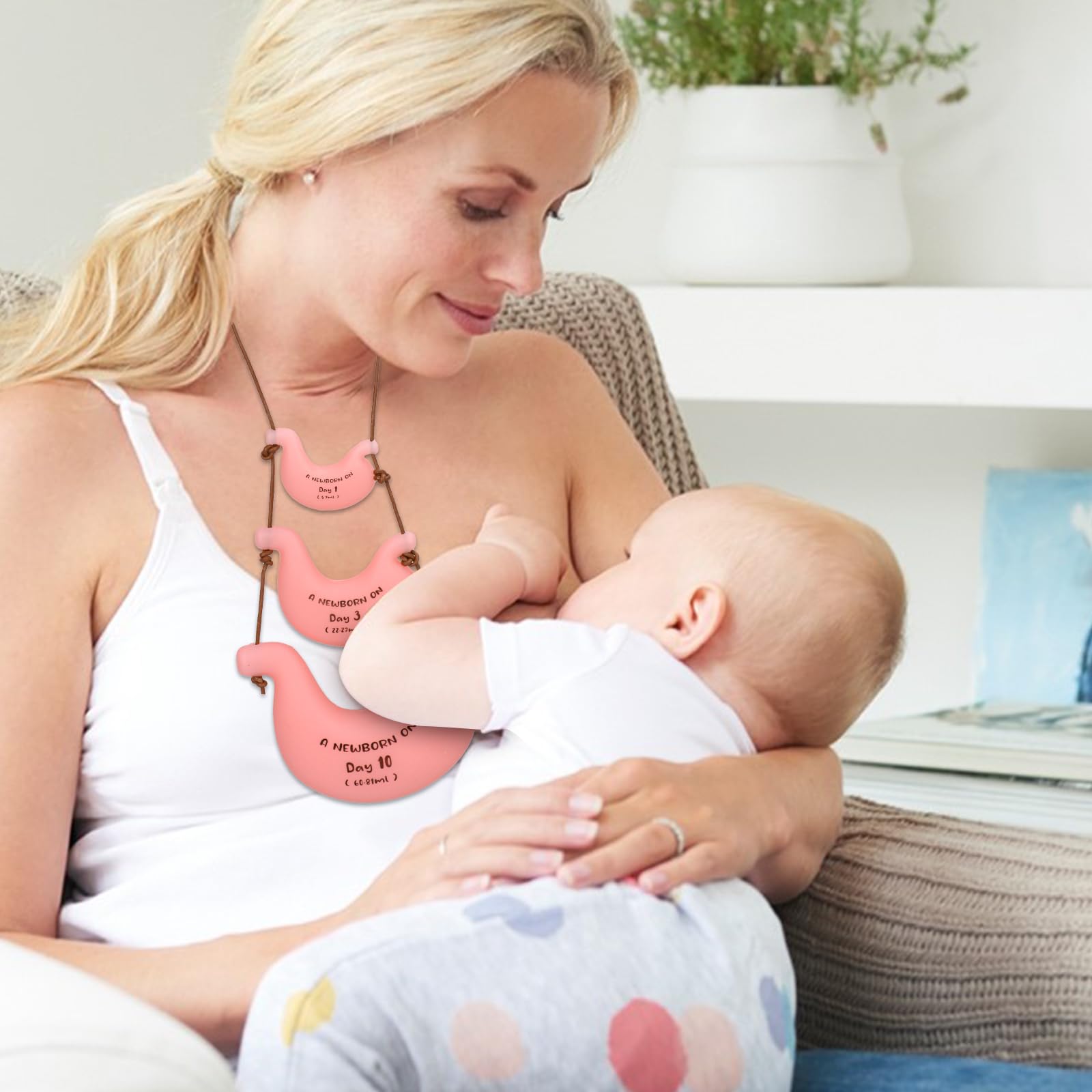 Skillssist Belly Size day badge tag showing stomach capacities at different newborn stages.