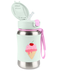 Skip Hop Sparks pop-up lid with flexible straw for easy sipping.