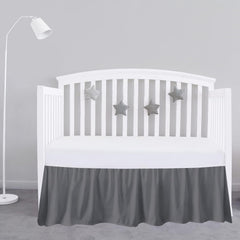 SKY BEDDINGS dark grey crib bed skirt 28x52 provides a polished, clutter-free nursery aesthetic.