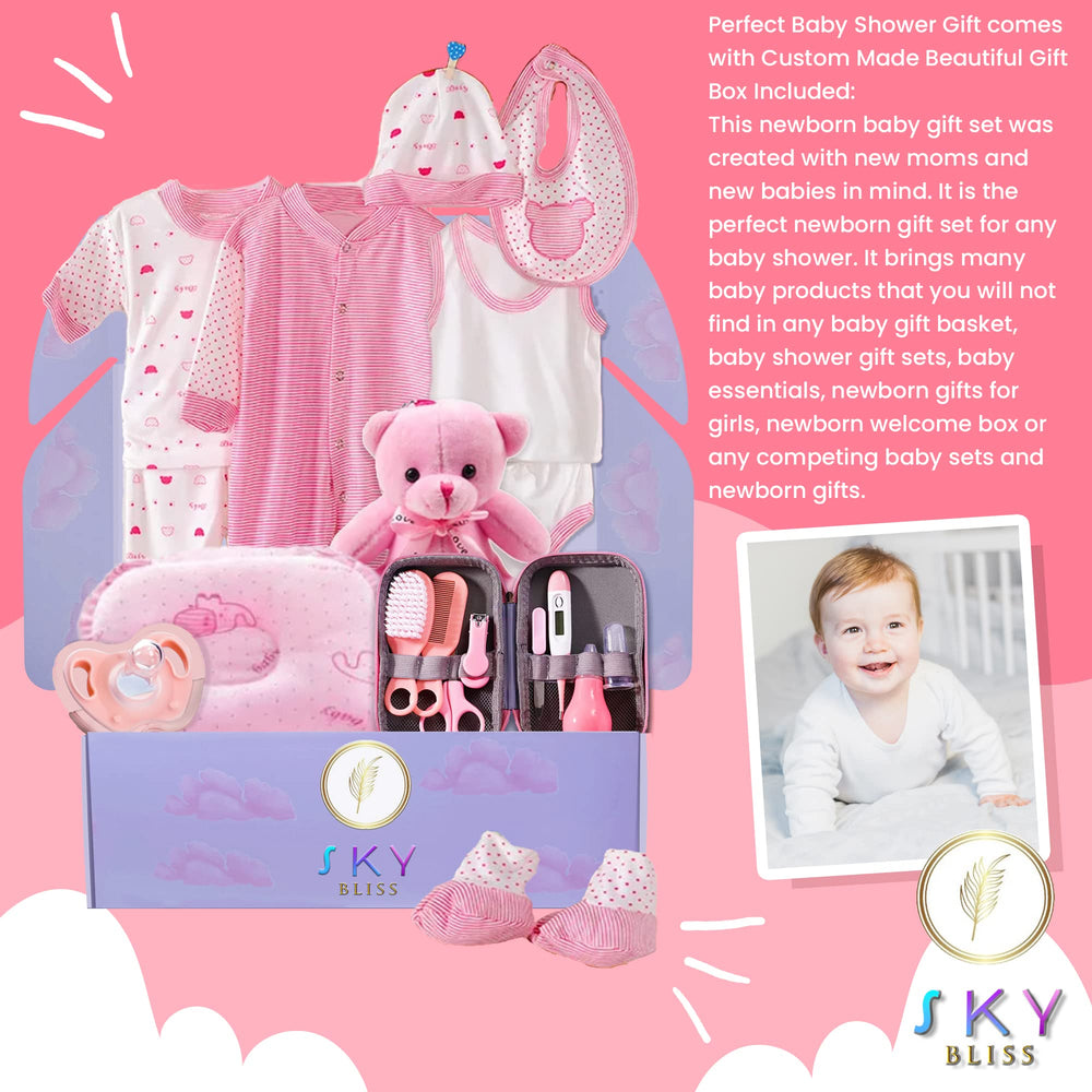 Sky Bliss baby bodysuit with snug breathable fit for naps and play