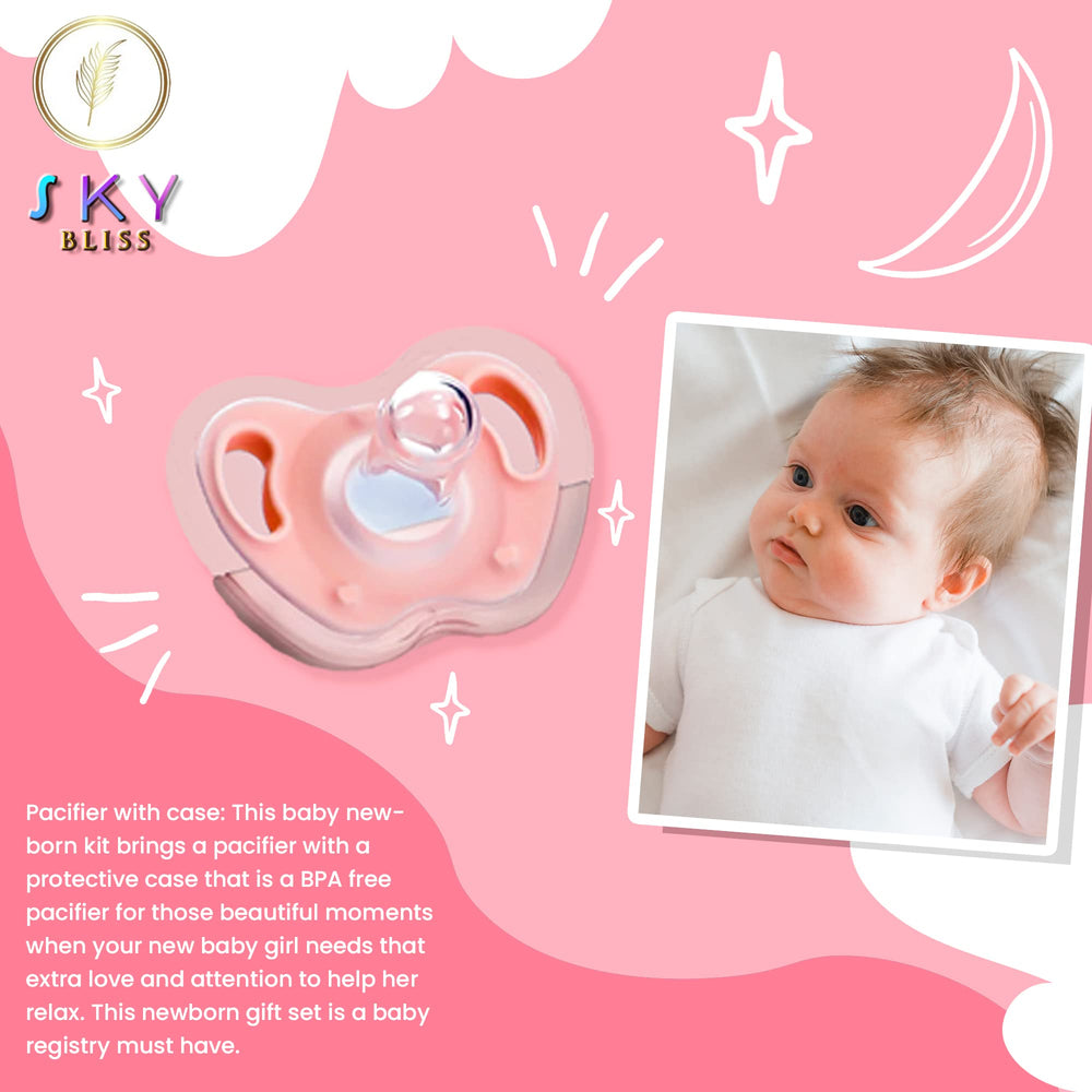 Sky Bliss baby hat keeping newborn warm and comfy