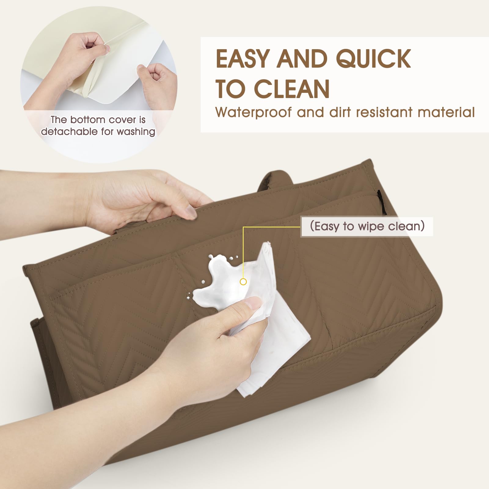 Skycase diaper caddy handles enable easy transport between rooms.