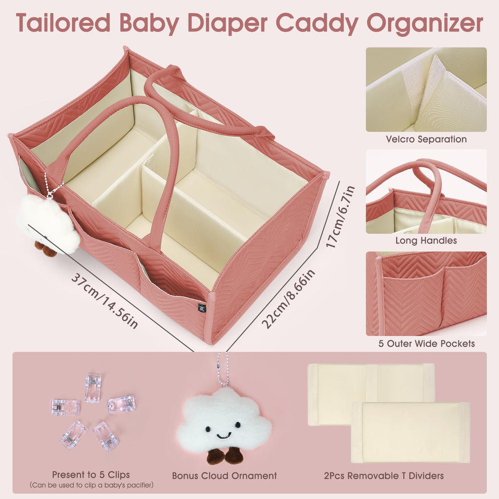 Skycase large diaper caddy exterior pockets hold creams, bibs, and toys within reach.
