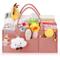 Skycase large diaper caddy front view shows sturdy structure for nursery organization.