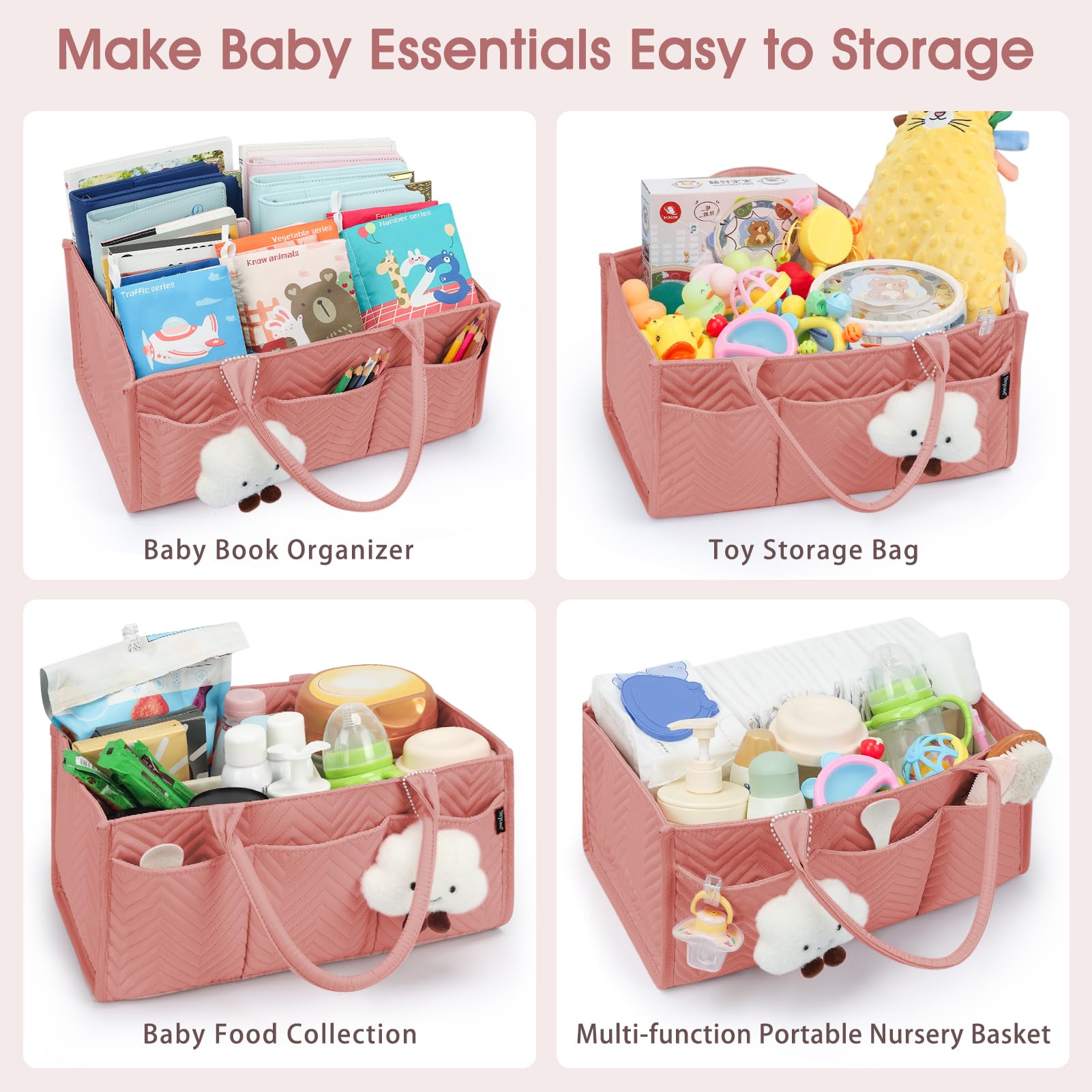 Skycase large diaper caddy fits car, nursery, and changing table organization.