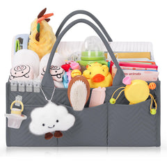 Skycase diaper caddy with open top showing sturdy handles for easy transport.