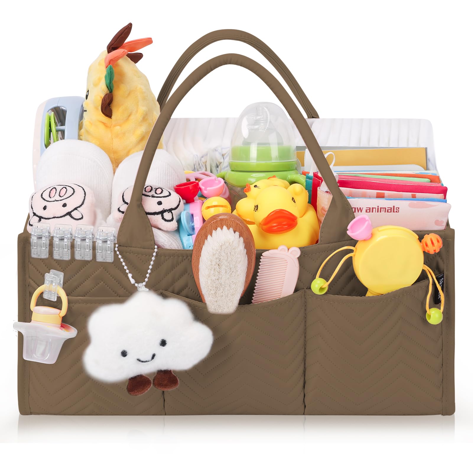 Skycase diaper caddy size 14.56 x 8.66 x 6.69 inches keeps nursery essentials neatly organized.
