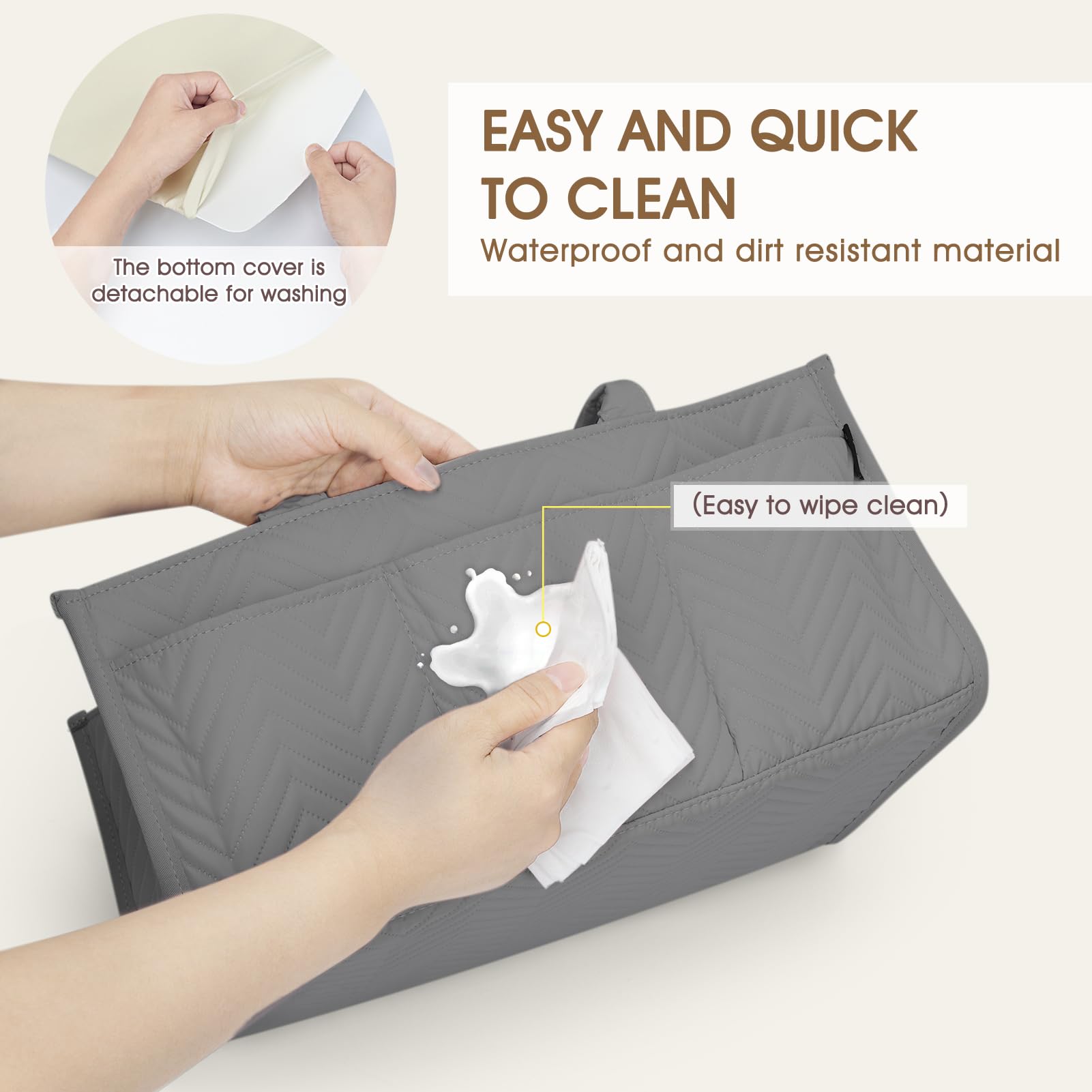 Skycase diaper caddy size demonstration showing generous interior for essentials