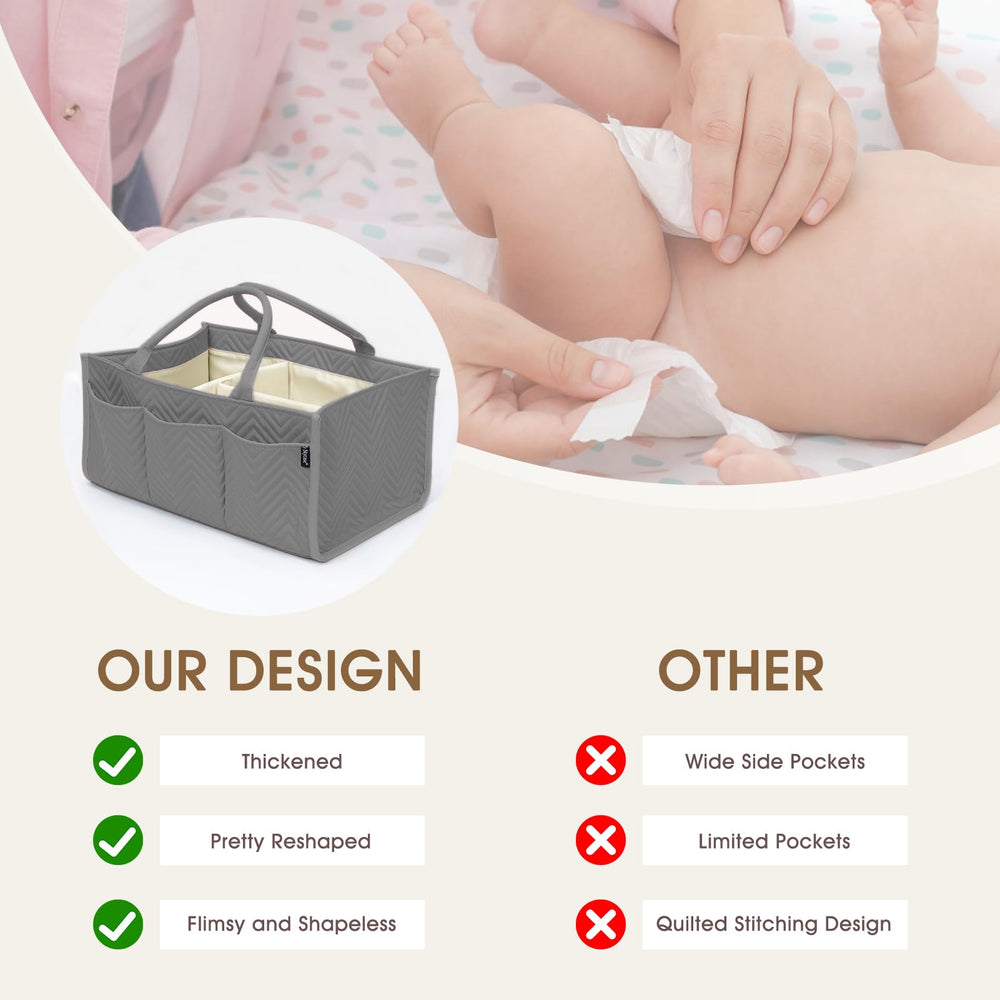 Soft-material Skycase diaper organizer that resists collapse when lightly loaded