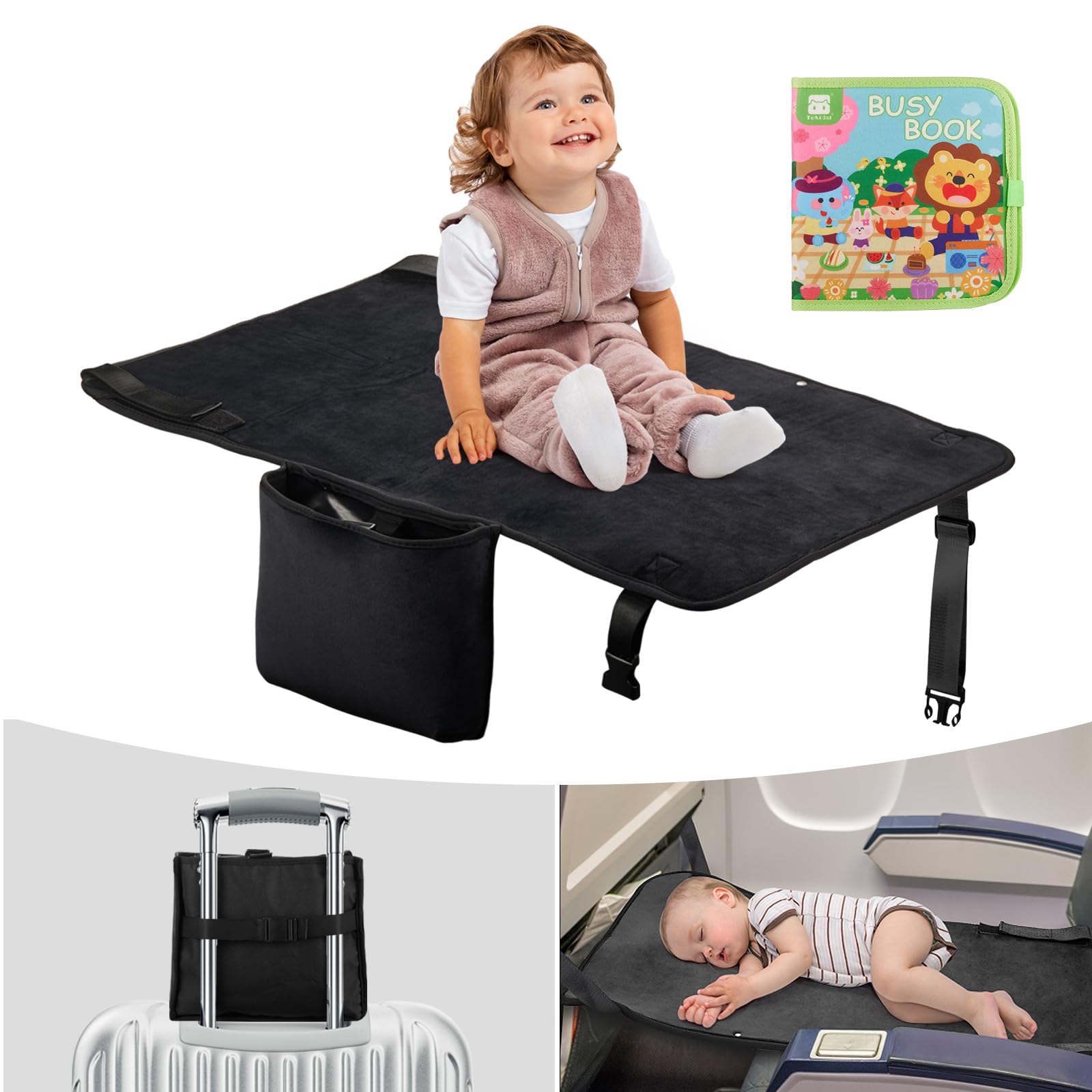 SkyCradleNap lightweight travel bed folded in compact bag for easy packing.