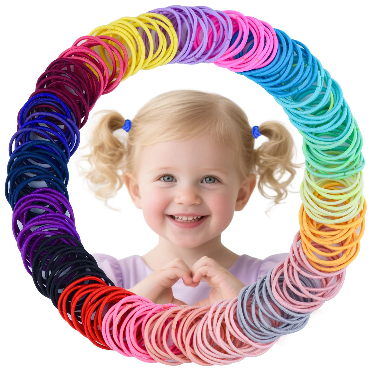 SKYii baby hair ties colorful collection showcases 200 pieces for versatile styling.