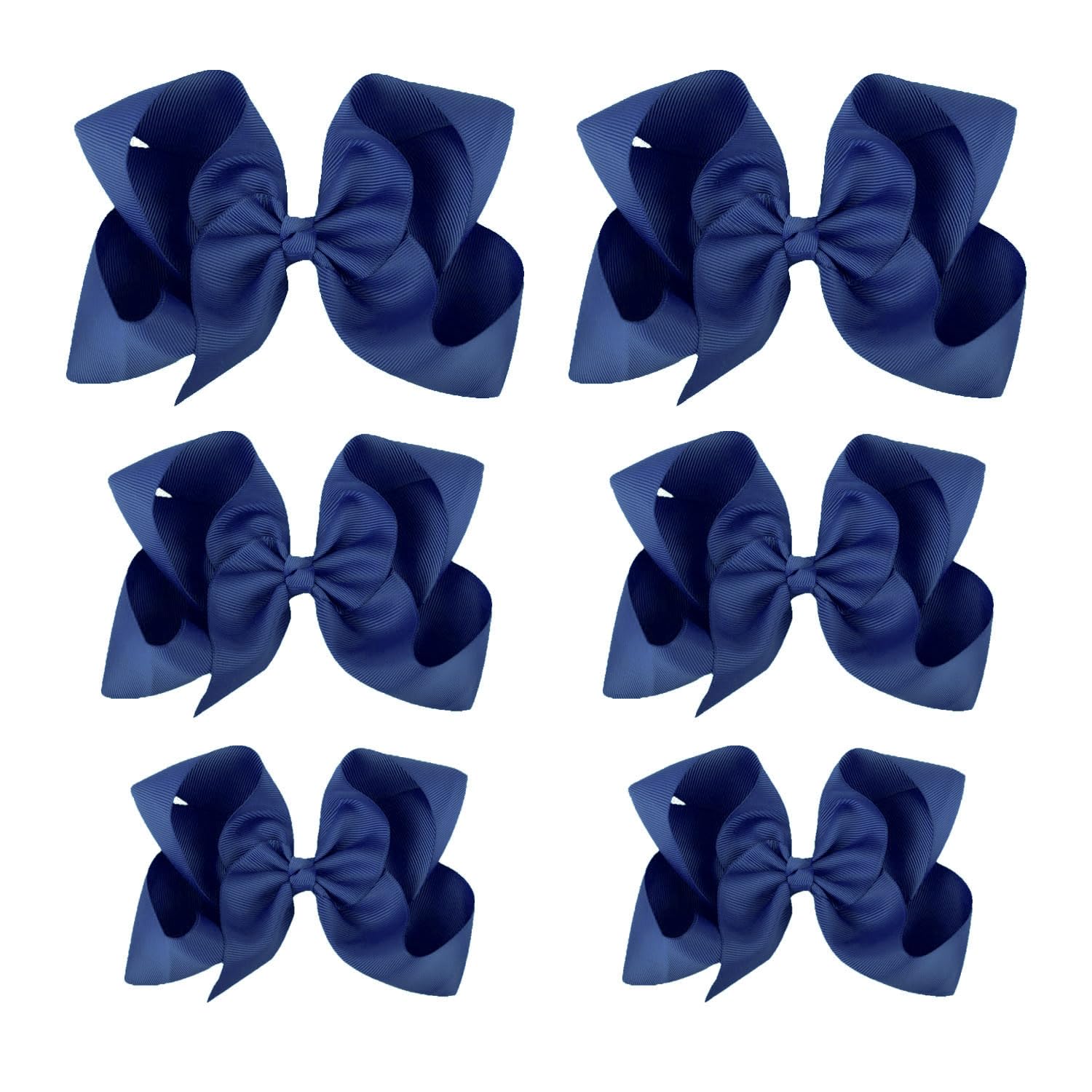 SKYii navy blue 4-inch bow with clip, cute party-ready accessory.