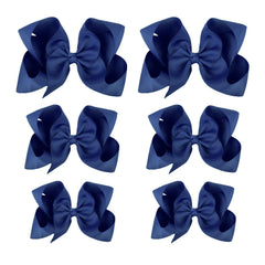 SKYii navy blue 4-inch bow with clip, cute party-ready accessory.