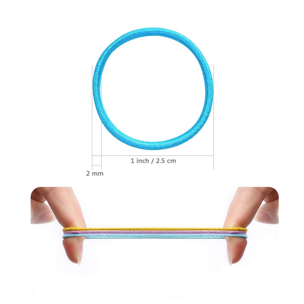 SKYii small elastic hair ties, 3cm diameter, gentle hold.
