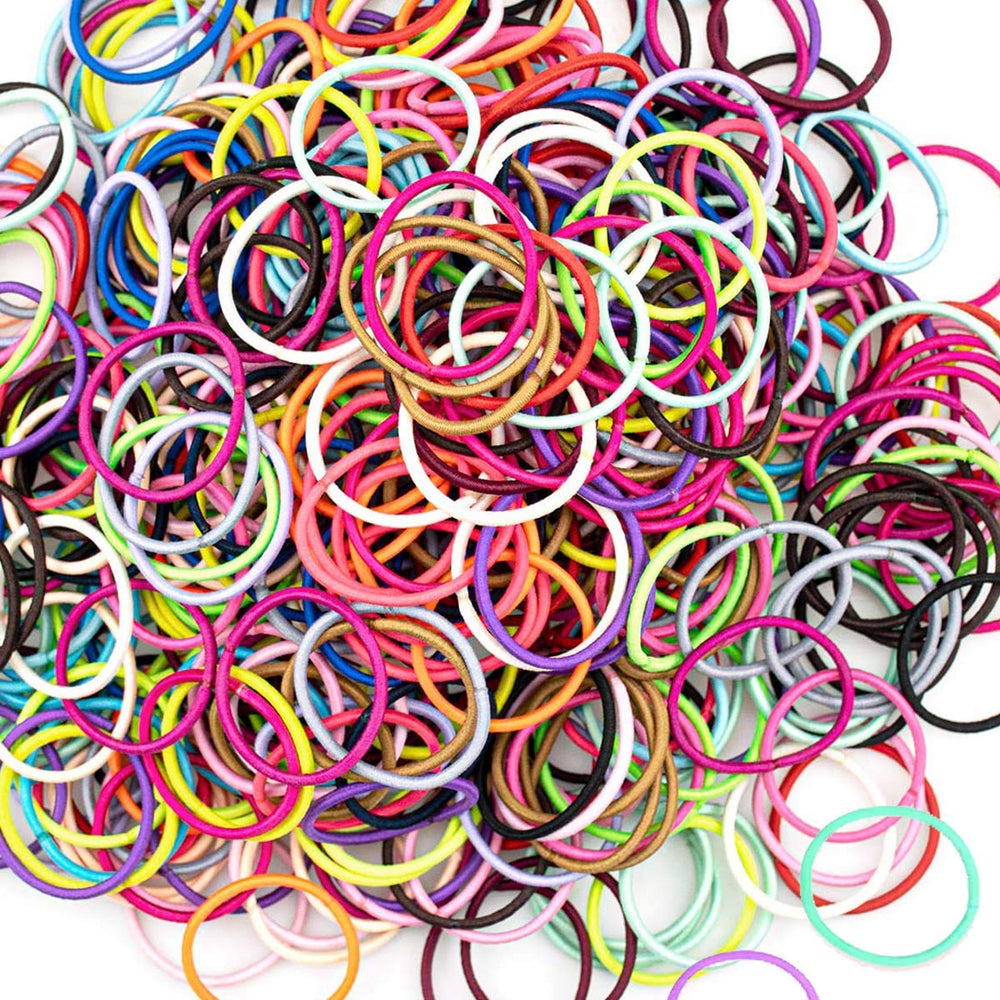 SKYii soft rubber and nylon hair ties with seamless design.