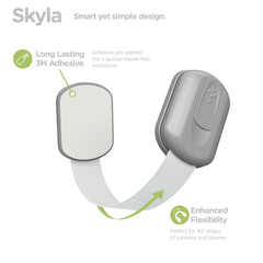 Skyla Homes screw-free installation visible on cabinet door for easy adult use