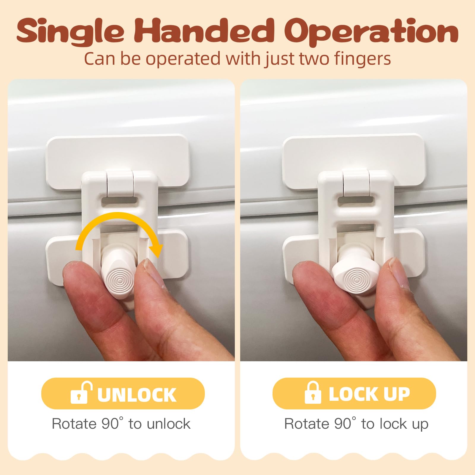 SKYROKU child safety locks installed on a drawer for one-handed access control