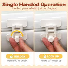 SKYROKU child safety locks installed on a drawer for one-handed access control