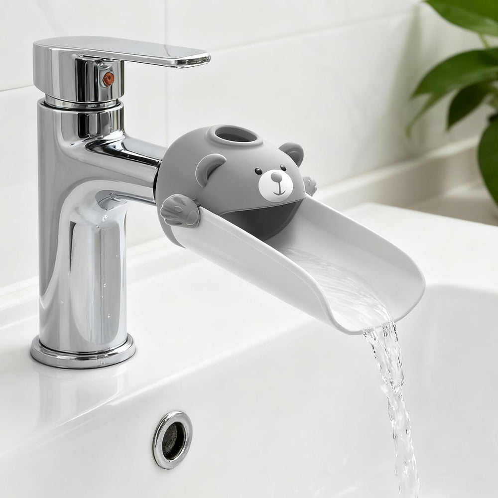 Skyroku kids handwashing using extender highlighting approachable design.