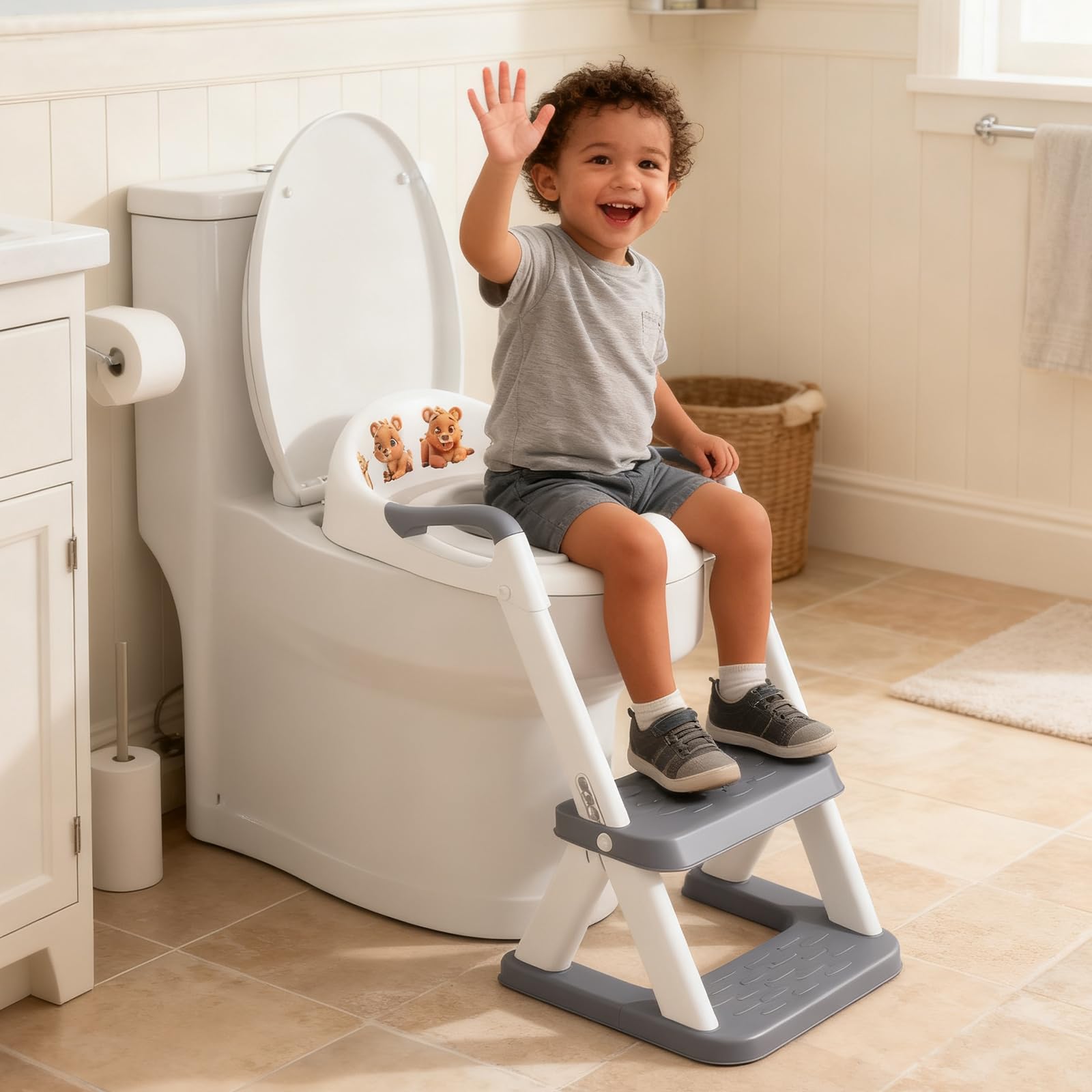 SKYROKU 8868 side view highlights 2-in-1 stool and seat use
