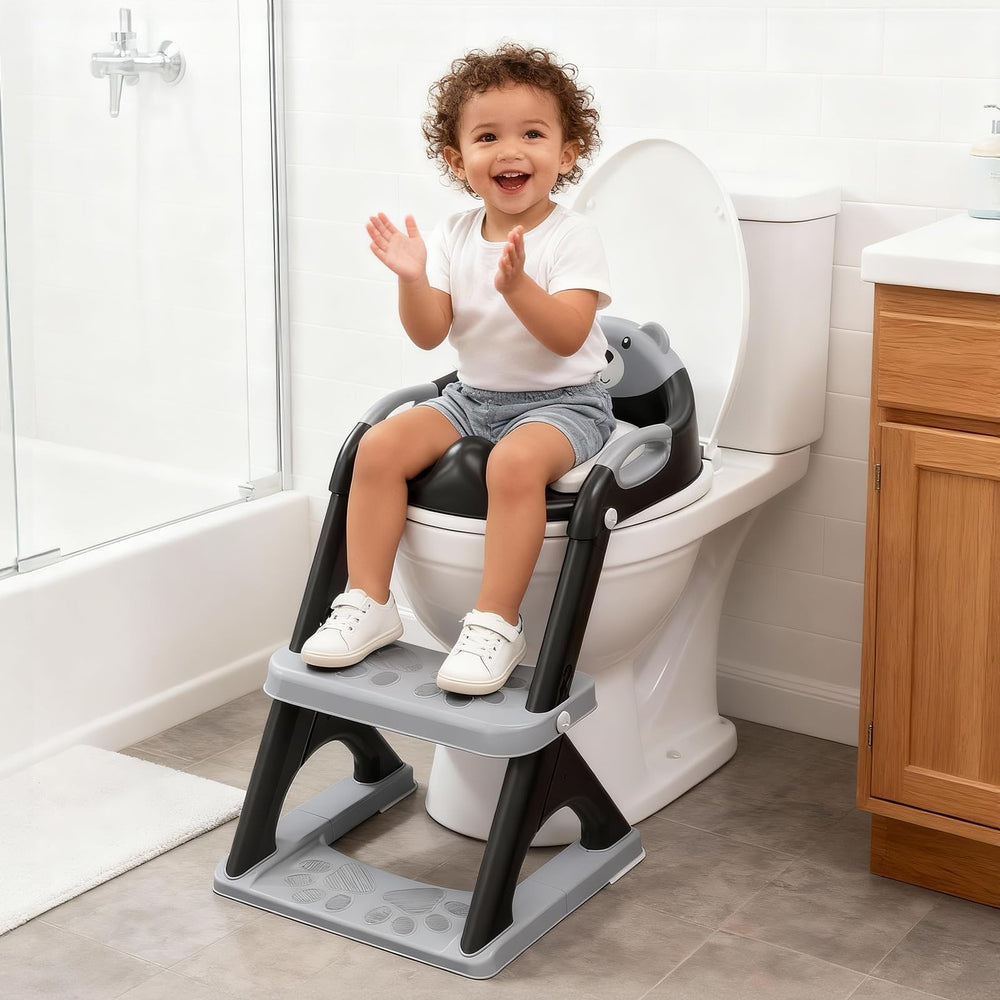SKYROKU potty seat assembly guide showing quick height adjustment