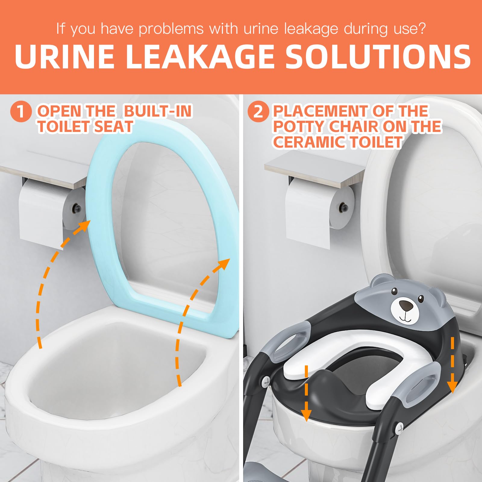 SKYROKU potty seat easy-clean waterproof cushion ready for washing