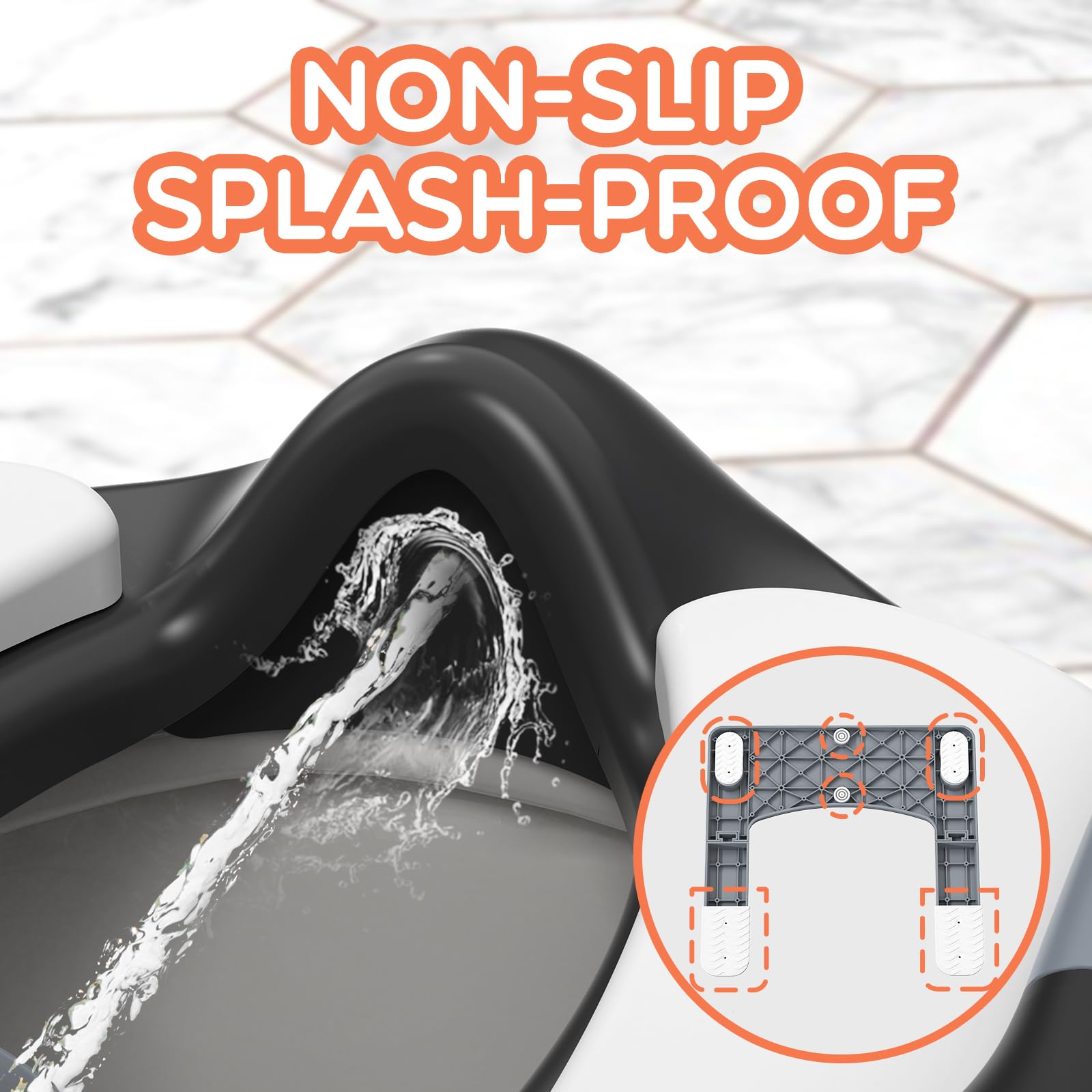 SKYROKU potty seat fits standard and elongated toilets securely