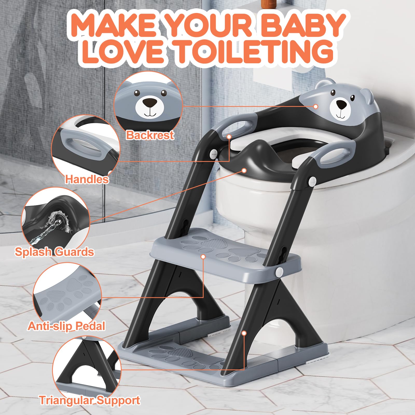 SKYROKU potty seat folds compact for easy storage and travel