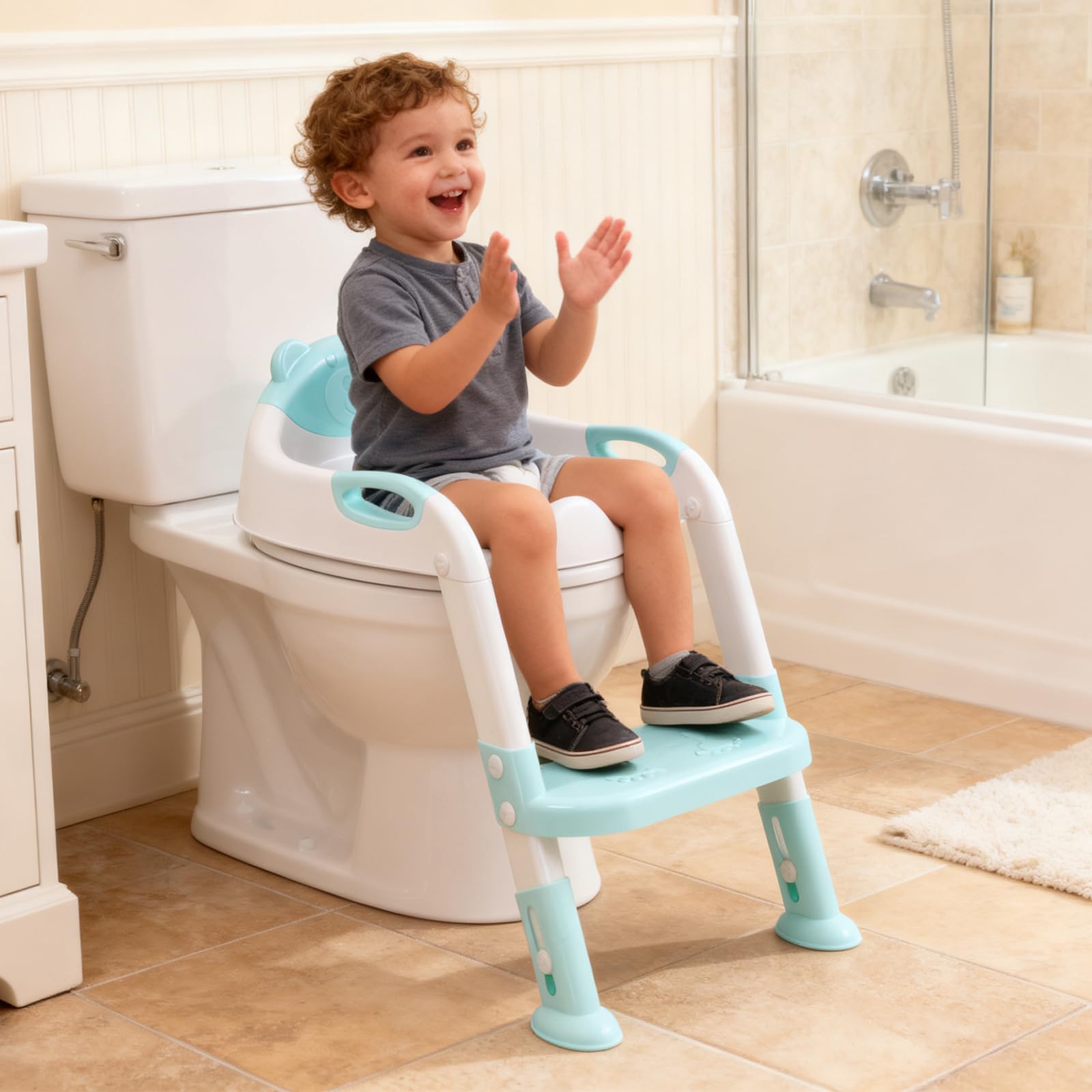 SKYROKU potty training seat folded for compact storage