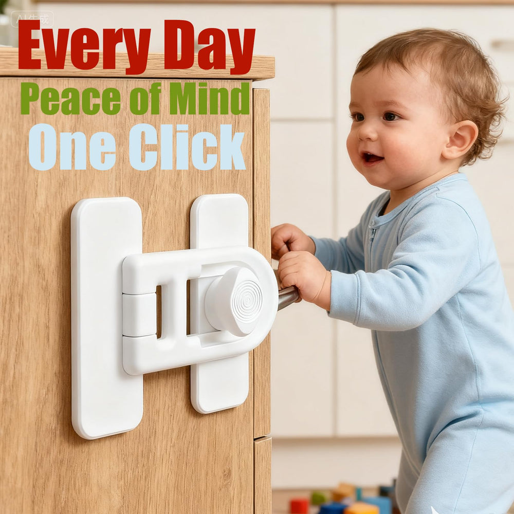 SKYROKU rotating-latch close-up highlights toddler-proof design