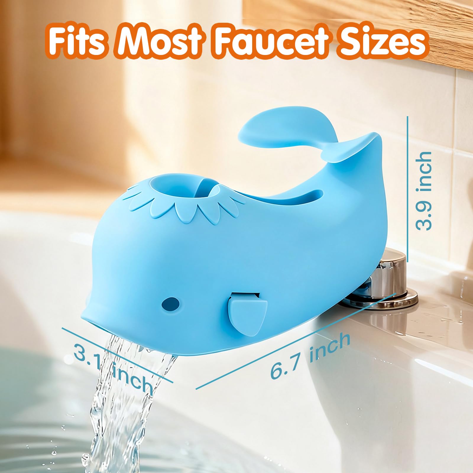 Skyroku toddler faucet extender extended spout demonstrates closer reach for kid-friendly handwashing